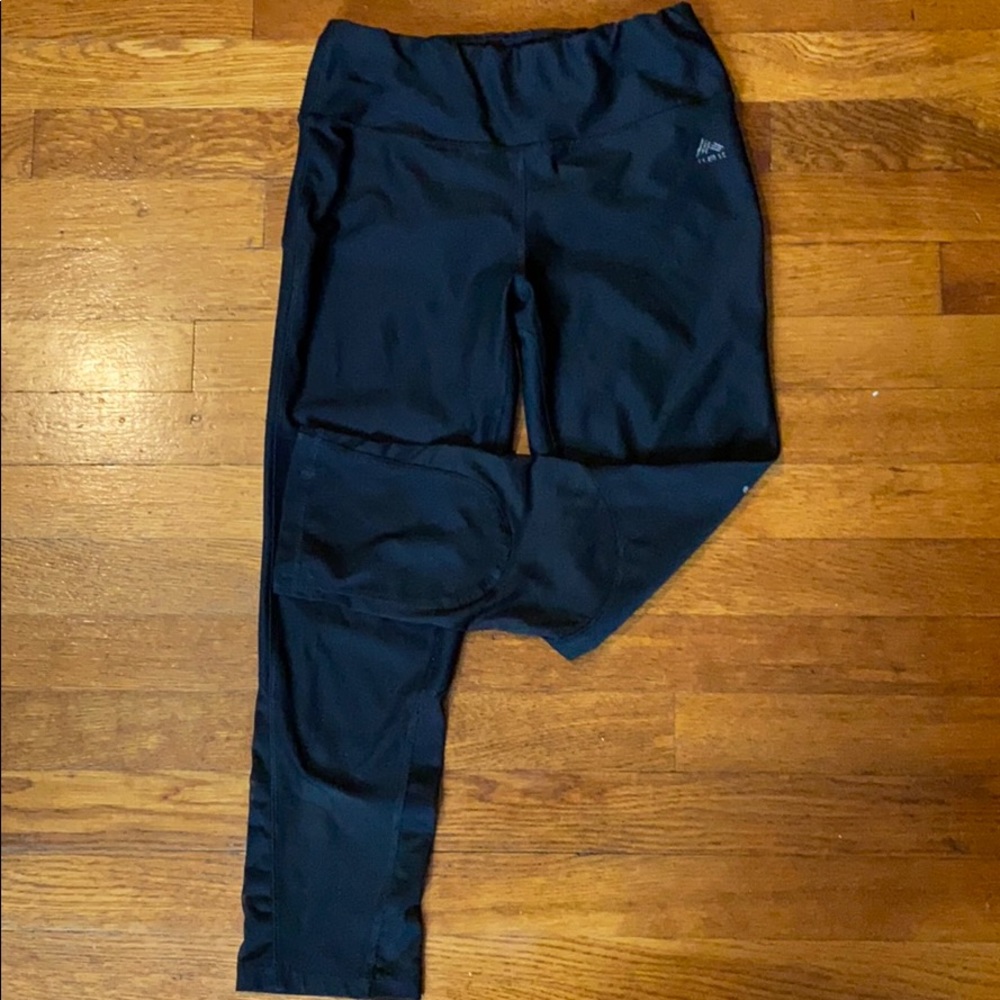 Cropped black sheer leggings